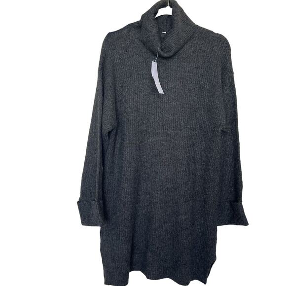 TOPSHOP Size 4 Turtleneck knit Sweater Dress cuff Long Sleeves Dark Gray Womens - Picture 1 of 10